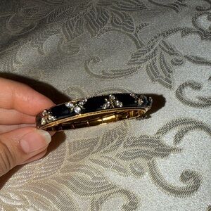 ROSS SIMONS Black Gold Diamond Bee Bangle Bracelet